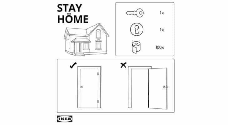 Istruzioni Ikea per restare a casa