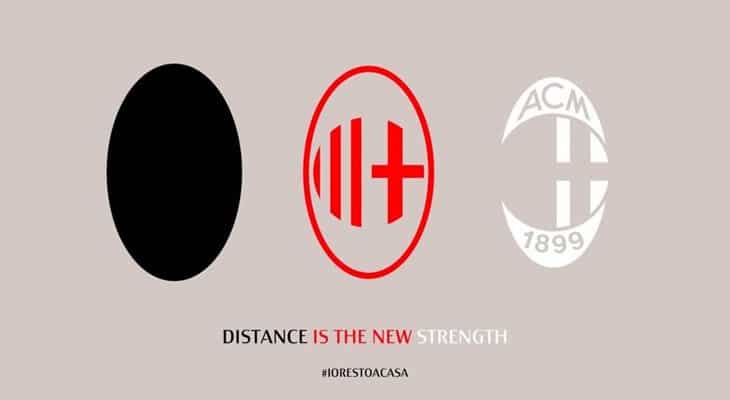 Logo Milan distanziato - Logotipi distanziamento sociale