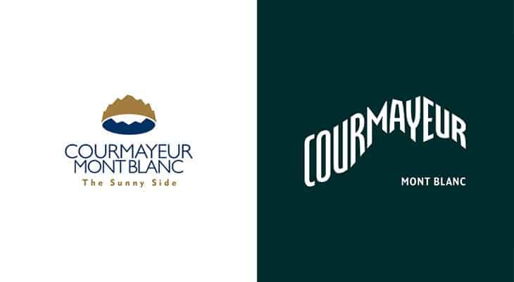 vecchio e nuovo logo Courmayeur