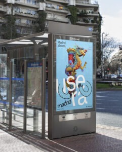 Pubblicità statica del city branding di Madrid