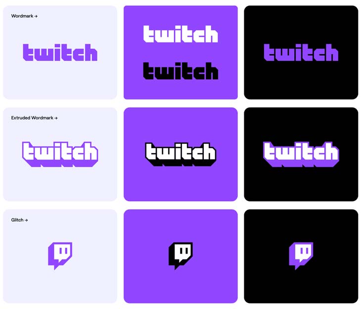 versioni loghi twitch e glitch